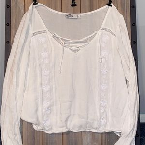 Long sleeve cross over blouse